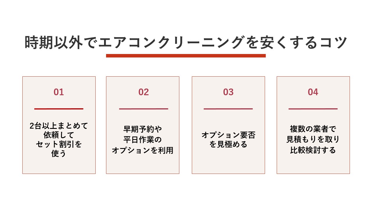 時期以外でエアコンクリーニングを安くするコツ