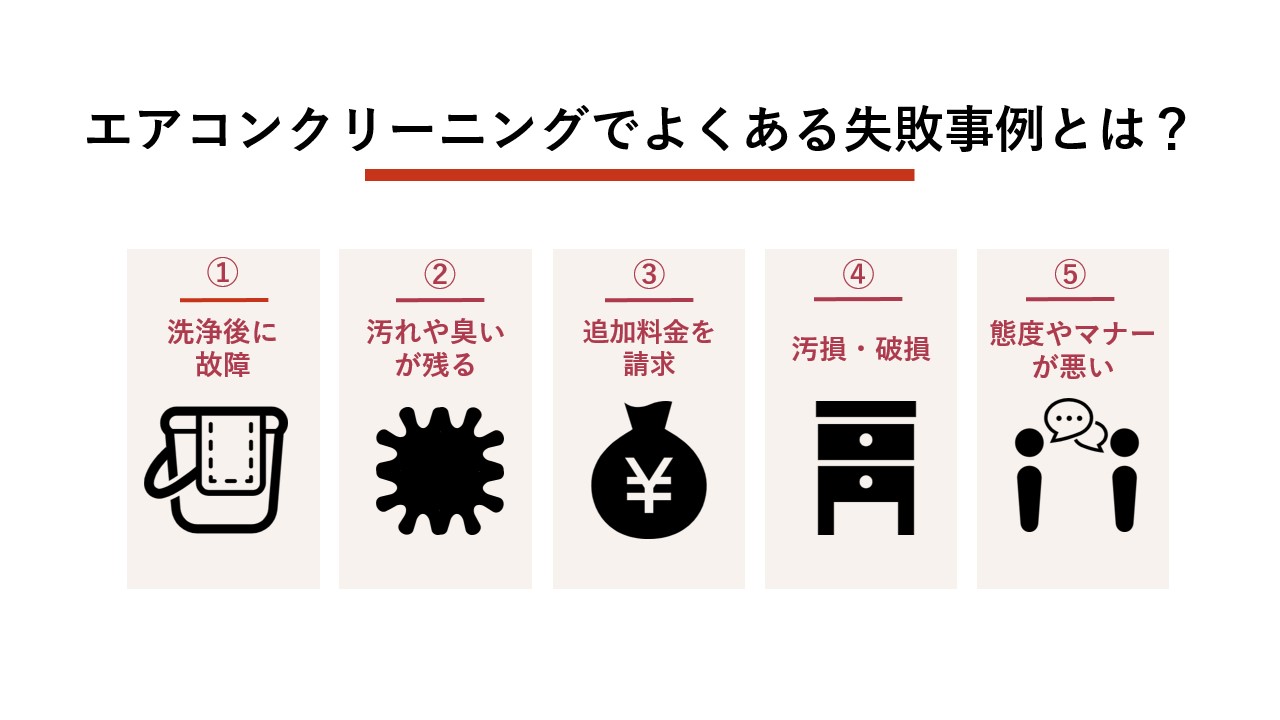 エアコンクリーニングでよくある失敗事例とは？