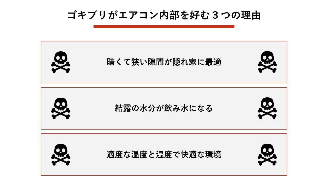 ゴキブリがエアコン内部を好む3つの理由