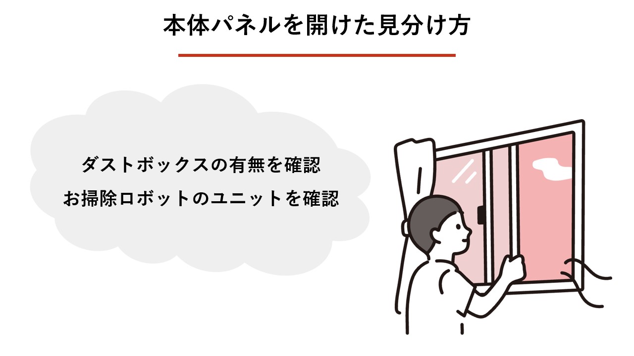 本体パネルを開けた見分け方は？