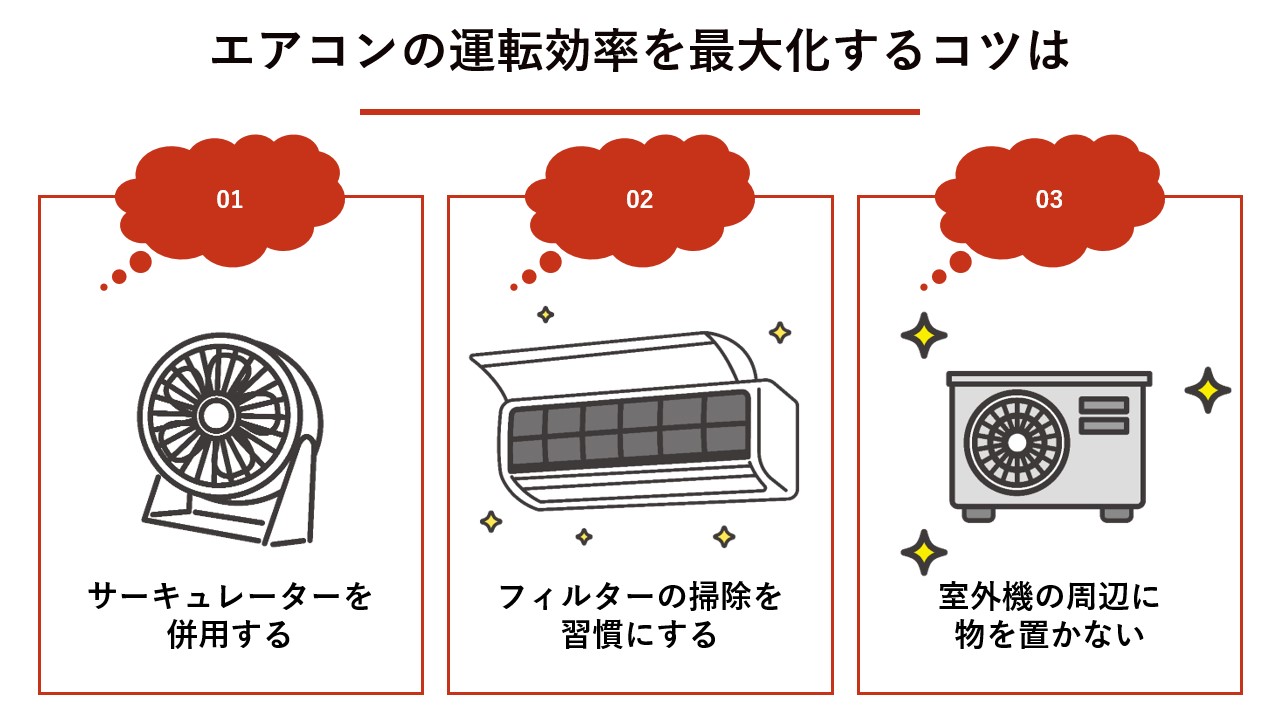エアコンの運転効率を最大化するコツは？